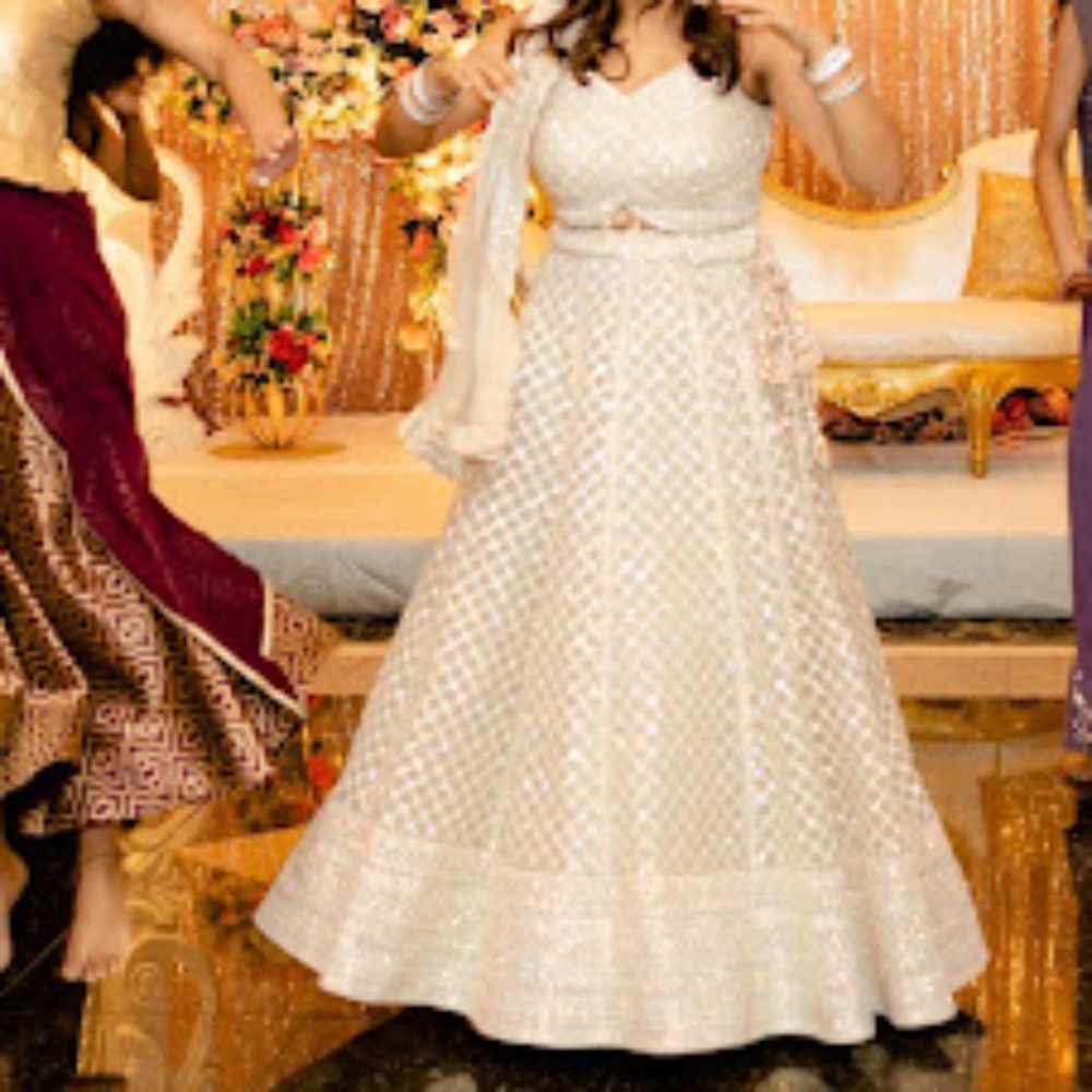 Beige color Lengha Choli ( extra sleeves)